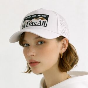 Fore All Women's Golf Hat w/snaps Ball Marker White Snap Back NWT